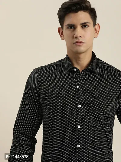 Reliable Black Cotton Long Sleeves Casual Shirt For Men