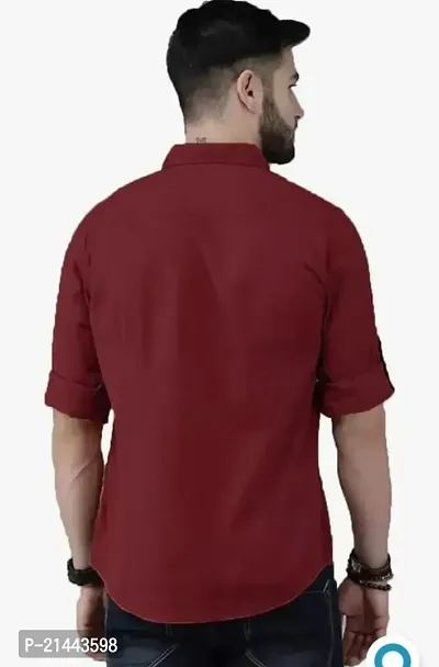 Reliable Red Cotton Long Sleeves Casual Shirt For Men