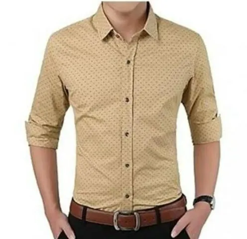 Classic Cotton Blend Solid Casual Shirts For Men