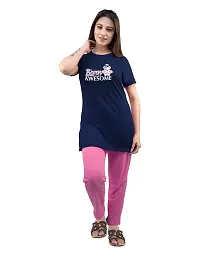 AMAHA Women's Cotton Solid Pyjama Set Pack Of 2 (URBE Night Suit Women_Navy Blue_L)-thumb2