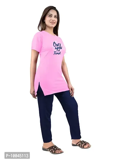 AMAHA Women's Cotton Solid Pyjama Set Pack Of 2 (Amaha Night Suit Women_Light Pink_2XL)-thumb3