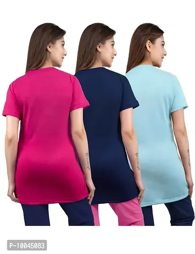 Women's T Shirt (LONG TSHIRT COMBO OF 3_Assorted_3XL)-thumb2