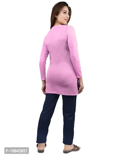 AMAHA Full Sleeve Night Suit for Women (Large, Light Pink)-thumb2