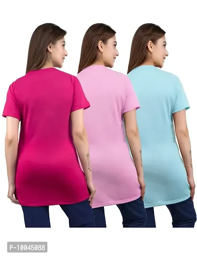 AMAHA Printed Long Tshirt Combo of 3 (XX-Large, Aqua Blue)-thumb2