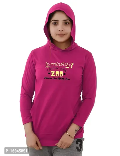 Amaha Hoodie Tshirt for Women (X-Large, DP New)-thumb0