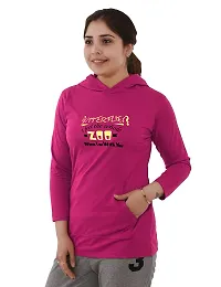 Amaha Hoodie Tshirt for Women (X-Large, DP New)-thumb2
