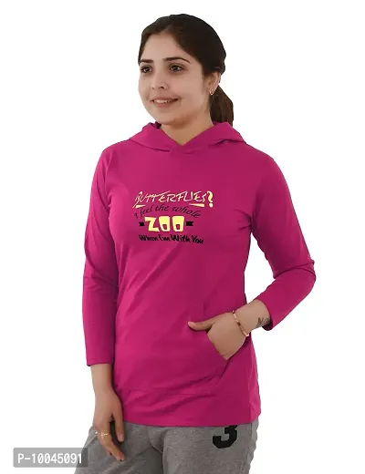 Amaha Hoodie Tshirt for Women (X-Large, DP New)-thumb3