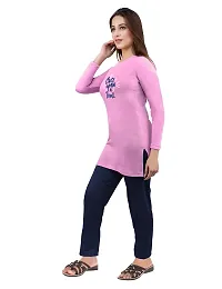 AMAHA Full Sleeve Night Suit for Women (Large, Light Pink)-thumb2