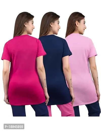 Women's T Shirt (LONG TSHIRT COMBO OF 3_Assorted_M)-thumb2