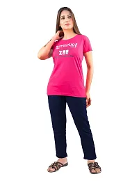 AMAHA Cotton Nightsuit Set for Women (Medium, Dark Pink)-thumb2