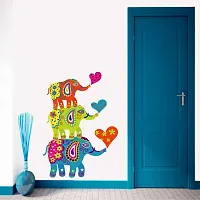 Multicoloured Cartoon Elephants Love Wall Sticker Vinyl Wall Stickers-thumb1