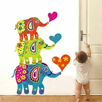 Multicoloured Cartoon Elephants Love Wall Sticker Vinyl Wall Stickers-thumb2