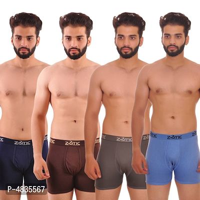 Trendy Pack Of 4 Multicoloured Cotton Trunk For Men-thumb0
