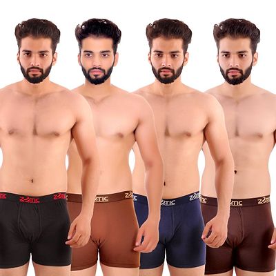Trendy Pack Of 4 Multicoloured Cotton Trunk For Men