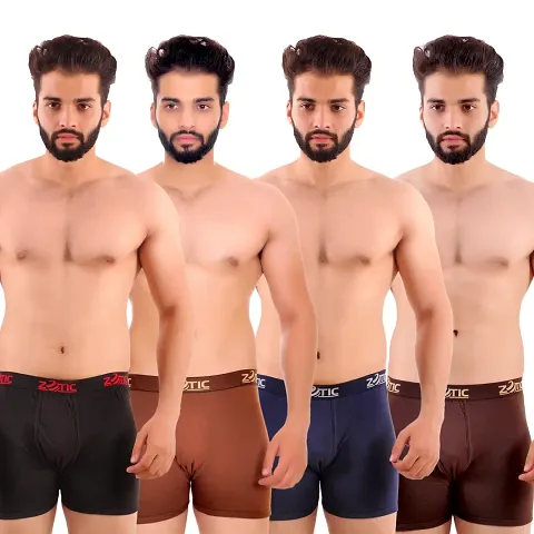 Pack Of 4 Multicoloured Cotton Trunk For Men