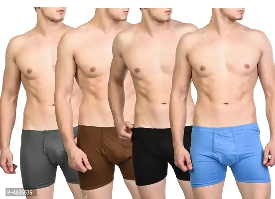 Trendy Pack Of 4 Multicoloured Cotton Trunk For Men-thumb0