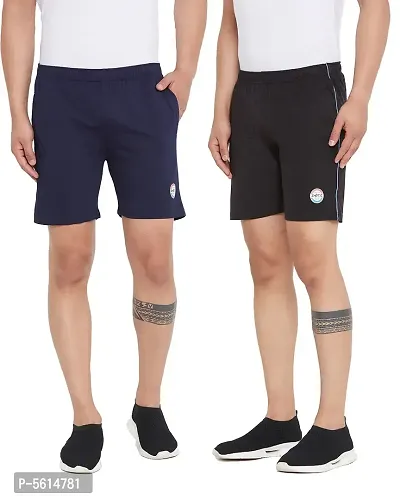 Men's Stylish Shorts Combo of 2 with Twin side Zipper Pockets for Running, Yoga, Gym, Regular or Casual wear-thumb0