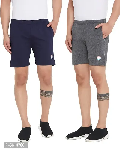 Men's Stylish Shorts Combo of 2 with Twin side Zipper Pockets for Running, Yoga, Gym, Regular or Casual wear-thumb0