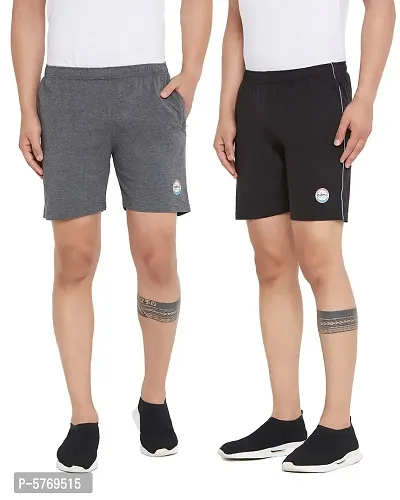 Men's Stylish Shorts Combo of 2 with Twin side Zipper Pockets for Running, Yoga, Gym, Regular or Casual wear