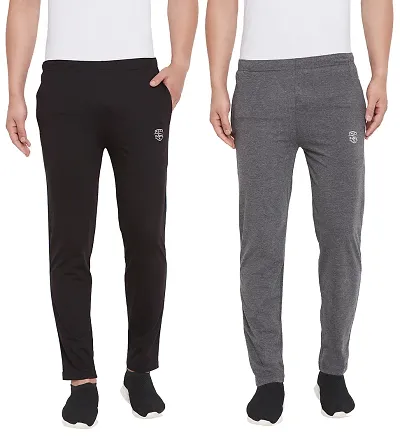 Men's Comfort Fit Cotton Track Pants With Zipper Pockets