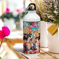 Morons Printed Dragon Ball Goku Sipper Water Bottle - Anime Theme - Dragon Ball Z Comic - Water Bottles for Anime Series Fans - 600ml, White, Pack of 1-thumb1