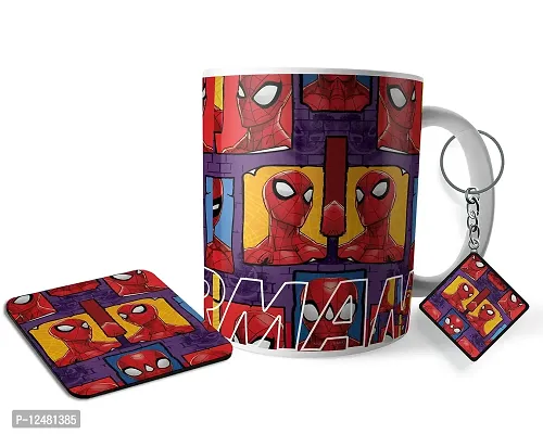 Buy Morons Printed Spiderman Potrait Coffee Mug with Coaster