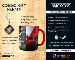 Morons We Love Arsenal FC Three Tone Red Coffee Mug with Keychain | Barclays Merchandise Red Color Mug and Key Chain Gift Set for Friends | 330 ml, Red; Pack of 2-thumb1