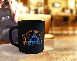 Morons Premium Ceramic Dhoni IPL CSK Chennai Super Kings Coffee Mug, 350ml, 11oz, Black-thumb1