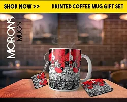 Buy Morons Printed Spiderman Click Coffee Mug with Coaster