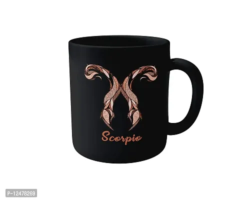 Morons [Glossy] 'Scorpio' Black Coffee Mug | Limited Edition Zodiac Black Color Mug | 330ml, Pack of 1