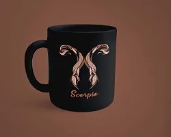 Morons [Glossy] 'Scorpio' Black Coffee Mug | Limited Edition Zodiac Black Color Mug | 330ml, Pack of 1-thumb1