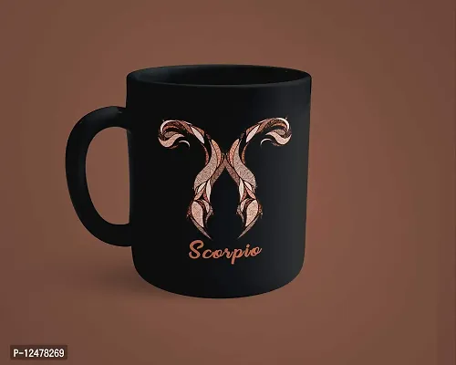 Morons [Glossy] 'Scorpio' Black Coffee Mug | Limited Edition Zodiac Black Color Mug | 330ml, Pack of 1-thumb2