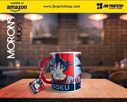 Morons Dragon Ballz Goku Three Tone Red Coffee Mug with Keychain | DBZ Merchandise Red Color Mug and Key Chain Gift Set for Friends | 330 ml, Red; Pack of 2-thumb4