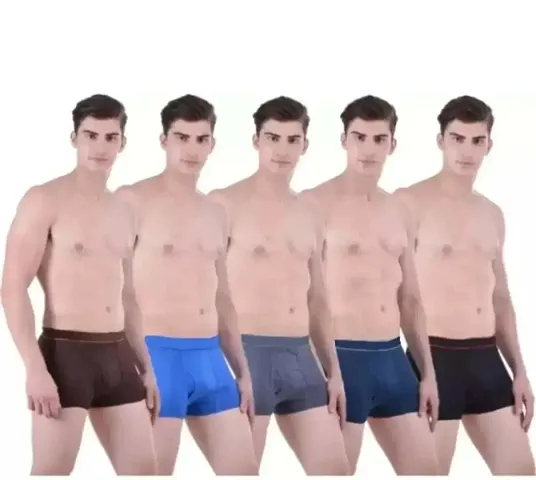 Classic Blend Solid Trunks for Men, Pack of 5