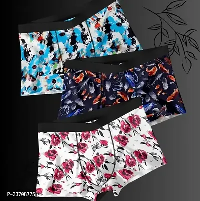 Nylon Printed Underwear For Men Combo of 3 Pcs-thumb0