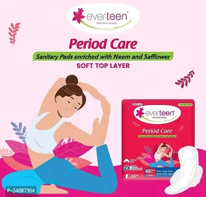 Period Care XL Soft 40 Sanitary Pads Enriched with Neem and Safflower For Medium Flow - Pack Of 3-thumb2