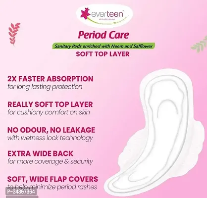 Period Care XL Soft 40 Sanitary Pads Enriched with Neem and Safflower For Medium Flow - Pack Of 3-thumb3