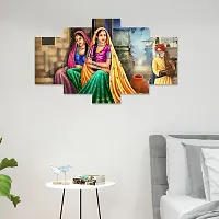 Shubha mart Set of Five Nture Scenery Framed Wall Painting for Home Decoration , Paintings for Living room , Bedroom , Big Size 3D Scenery  ( 75 X 43 CM)-thumb3
