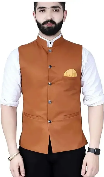Stylish Ethnic Jute Modi / Nehru Jacket for Men