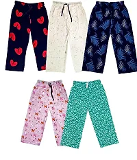 Women Elegant Multicoloured Cotton Printed Capris For Women (Pack of 5)-thumb1