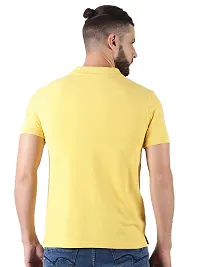 Stylish Yellow Cotton Solid Short Sleeves Polos For Men-thumb1