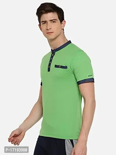 Dollar Men's Regular Henley Shirt (AMHN-152_Energy Green 2XL)-thumb3