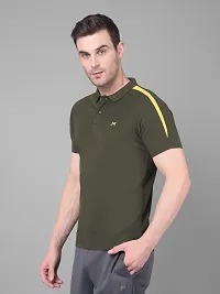 Stylish Polyester Solid Sports Tee For Men Pack Of 5-thumb1