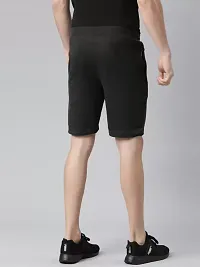 Stylish Cotton Black Regular Fit 3/4th Shorts For Men-thumb1