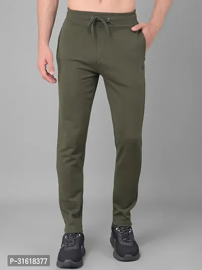 Comfortable Olive Cotton Blend Joggers For Men