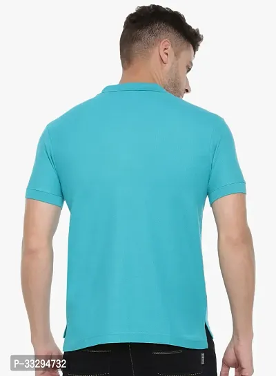 Stylish Green Cotton Solid Short Sleeves Polos For Men-thumb2