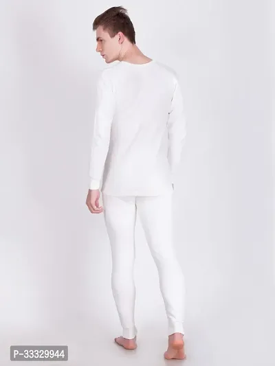 Comfortable Off White Cotton Thermal Set For Men-thumb2