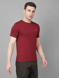 Reliable Red Cotton Blend Solid T-Shirt For Men-thumb2