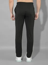 Stylish Olive Polyester Regular Track Pants For Men-thumb2