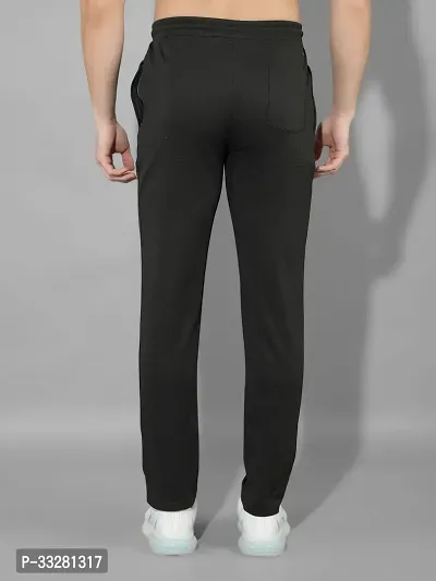 Stylish Olive Polyester Regular Track Pants For Men-thumb3